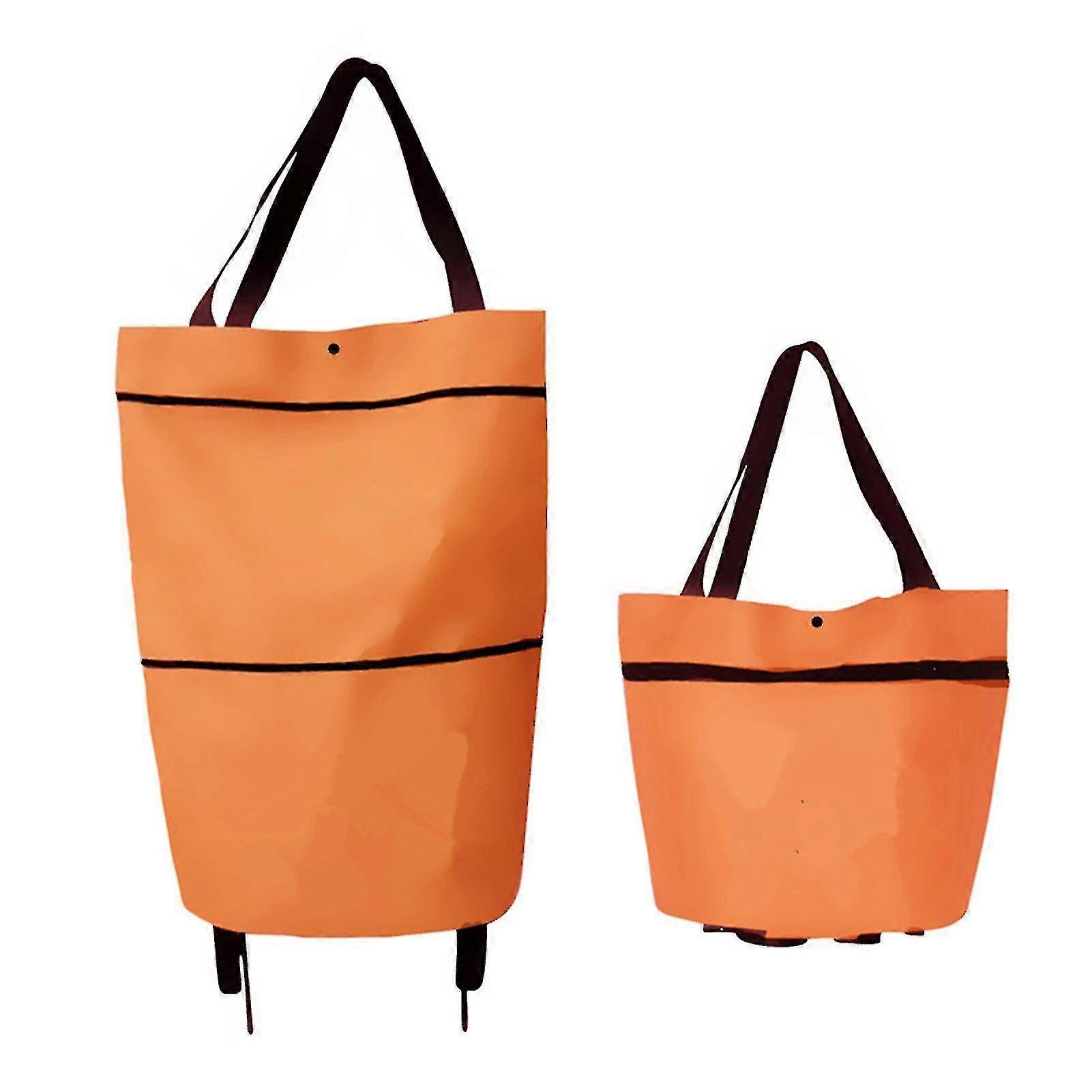 2 In 1 Foldable Shopping Cart Collapsible Two-stage Zipper Folding Shopping Bag With Wheels Foldable-Yvan