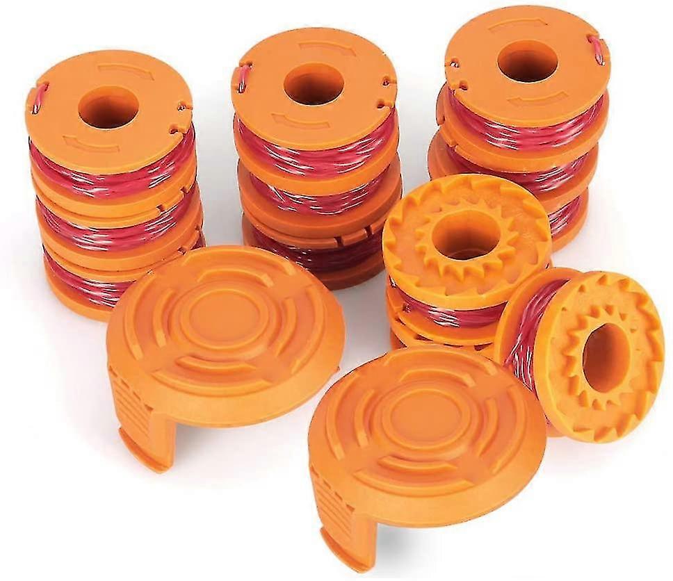 14 Pack 0.065" Grass Trimmer Line Spool Replacement For Model Worx Wa0010 (12 Spool + 2 Trimmer Cap)
