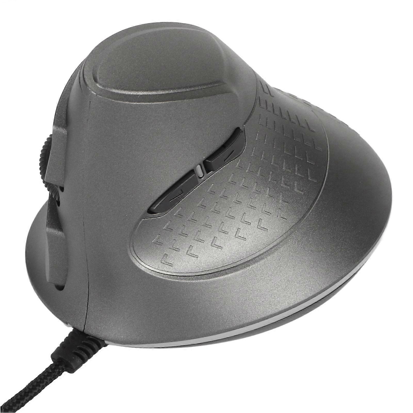 Vertical Mouse 7 Programmable Buttons RGB 11 Lighting Modes Adjustable DPI Wired Ergonomic Vertical Mouse for Game Player Grey 