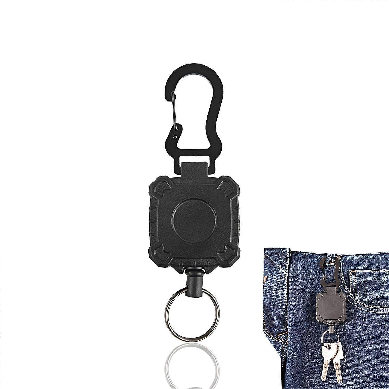Retractable Keychain Heavy Duty Key Retractor Key Holder For Keychain With Steel Wire Rope For Nurses Maintenance Person