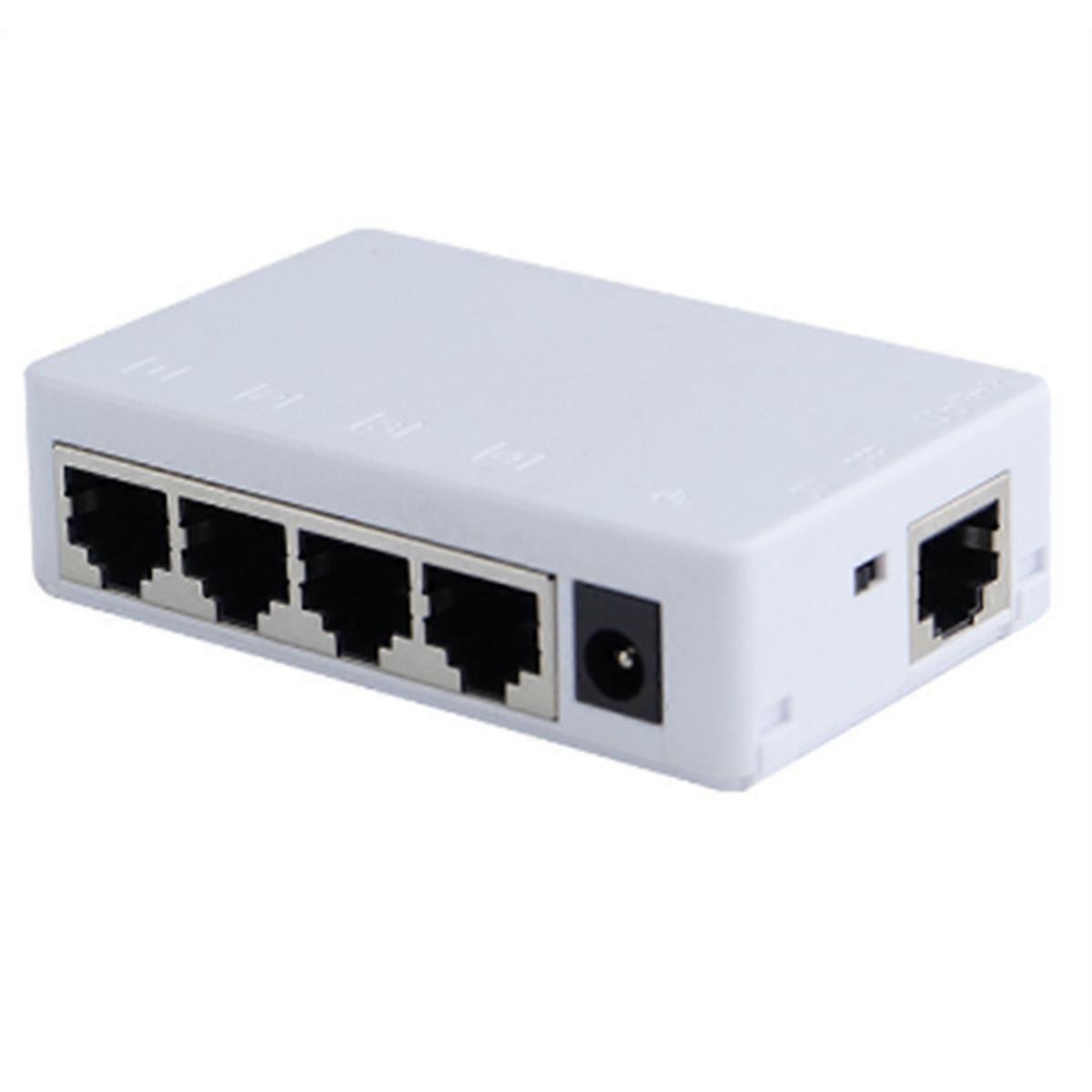 4 Port POE Extender 100Mbps 1 in 4 Out 250 Meters Network Switch Repeater IEEE802.3af/At for PoE Sw