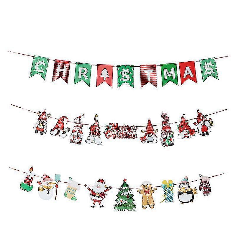 3pcs Christmas Banners