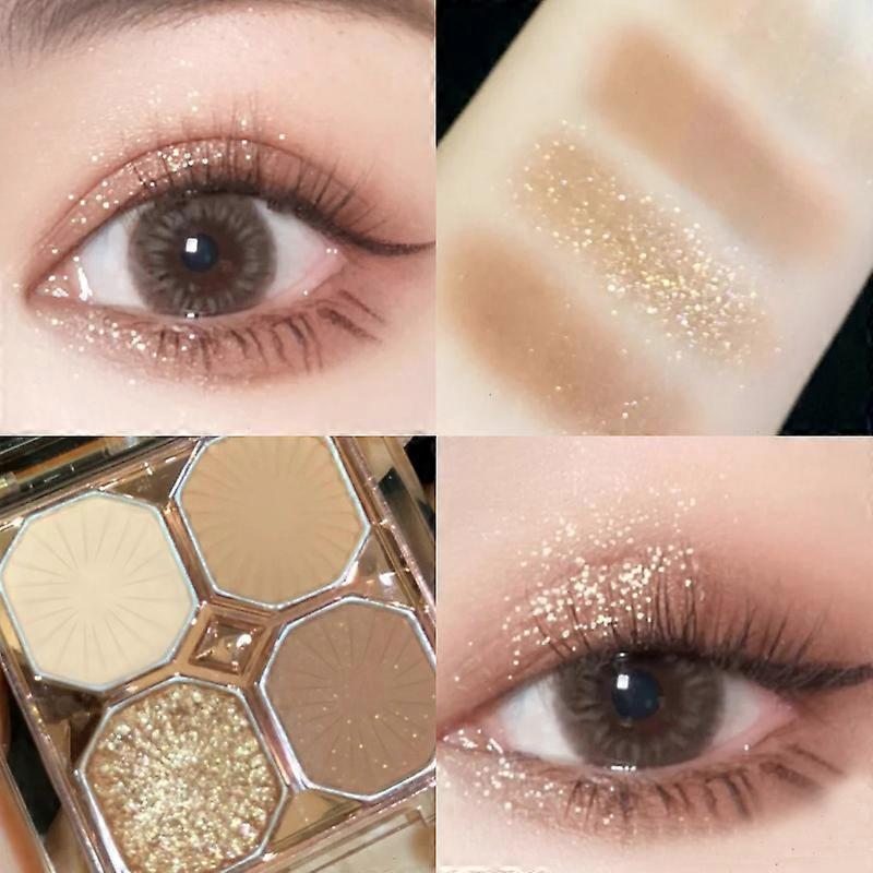 4 Colors Eyeshadow Palette Highlight Shimmering Naturally Long Lasting No Smudging Eye Shadow