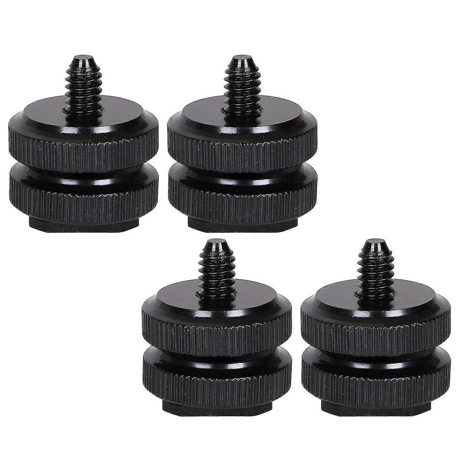 Camera Hot Shoe Mount to 1/4inch-20 Tripod Screw Adapter,Flash Shoe Mount for DSLR Camera Rig (Pack of 4)