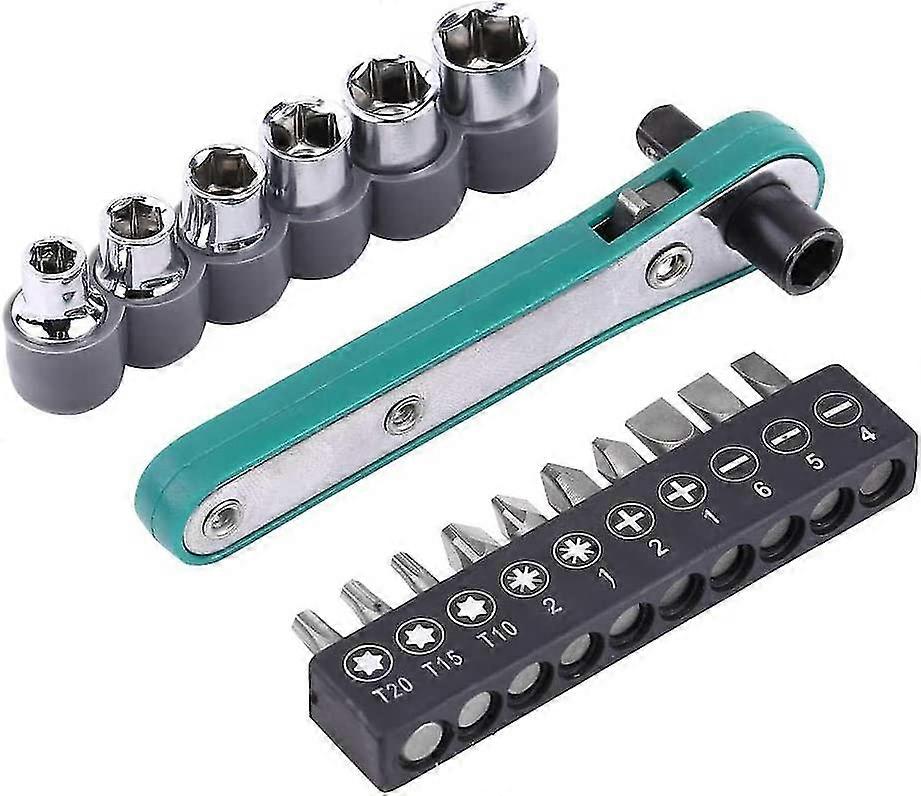 1/4" Offset Ratcheting Ratchet Screwdrivers With Right Angle Hex Driver Bit