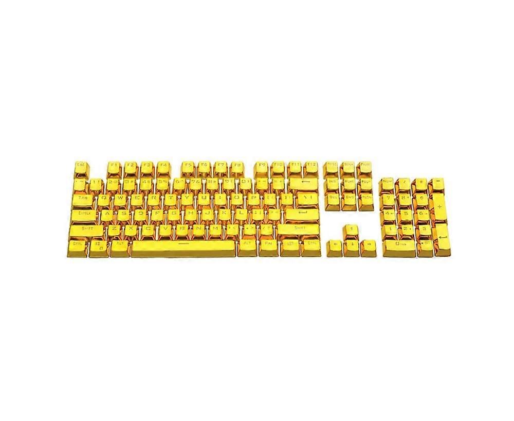 104Pcs/Set ABS Stylish Backlight Key Caps Replacement for Mechanical Keyboards - Golden