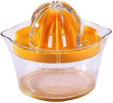 Citrus Lemon Orange Juicer Manual Hand Squeezer Fruit Juicer with Built-in Measuring Cup and Grater,Yellow