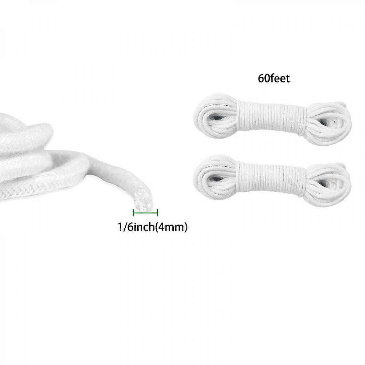1/6 Inches Self Watering Wick Cord String Cotton Rope for DIY Plant Automatic Watering Device (60 Feet)