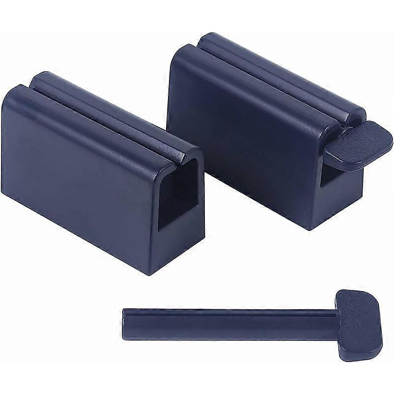 2pcs Toothpaste Squeezer, Bathroom Rolling Tube Toothpaste Seat Squeegee Dispenser Blue 85*30*45mm