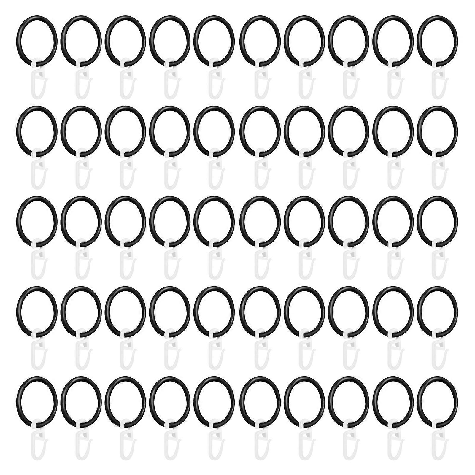 50 Pcs Shower Curtain Rings High Strength Polished No Deformation Anti-rust Alloy Smooth Sliding Securely Positioned Bathroom Curtain
