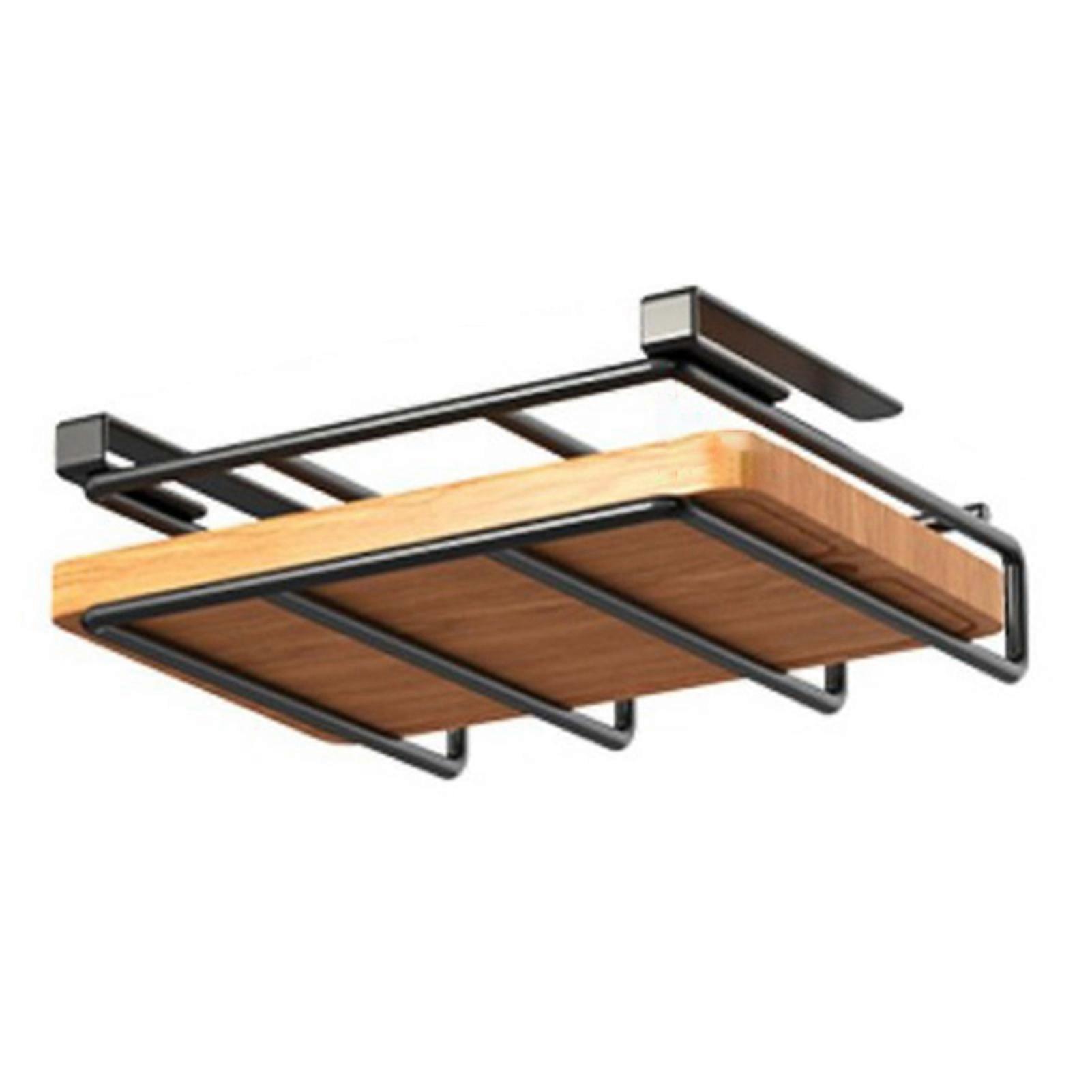 Cabinet Hanger with Multi Hooks Punch-free Installation Stainless Steel Heavy Duty Cutting Board Holder Kitchen Utensil Cup Hanging Rack Chopping Boar