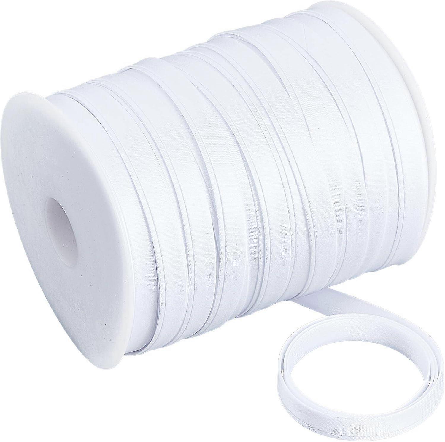 87.5 Yards/ 80m Satin Bias Tape 10mm Double Fold Bias Tape White Binding Bias Ribbon for Home DIY Garment Sewing Seaming Hemming Piping Quilting Craft
