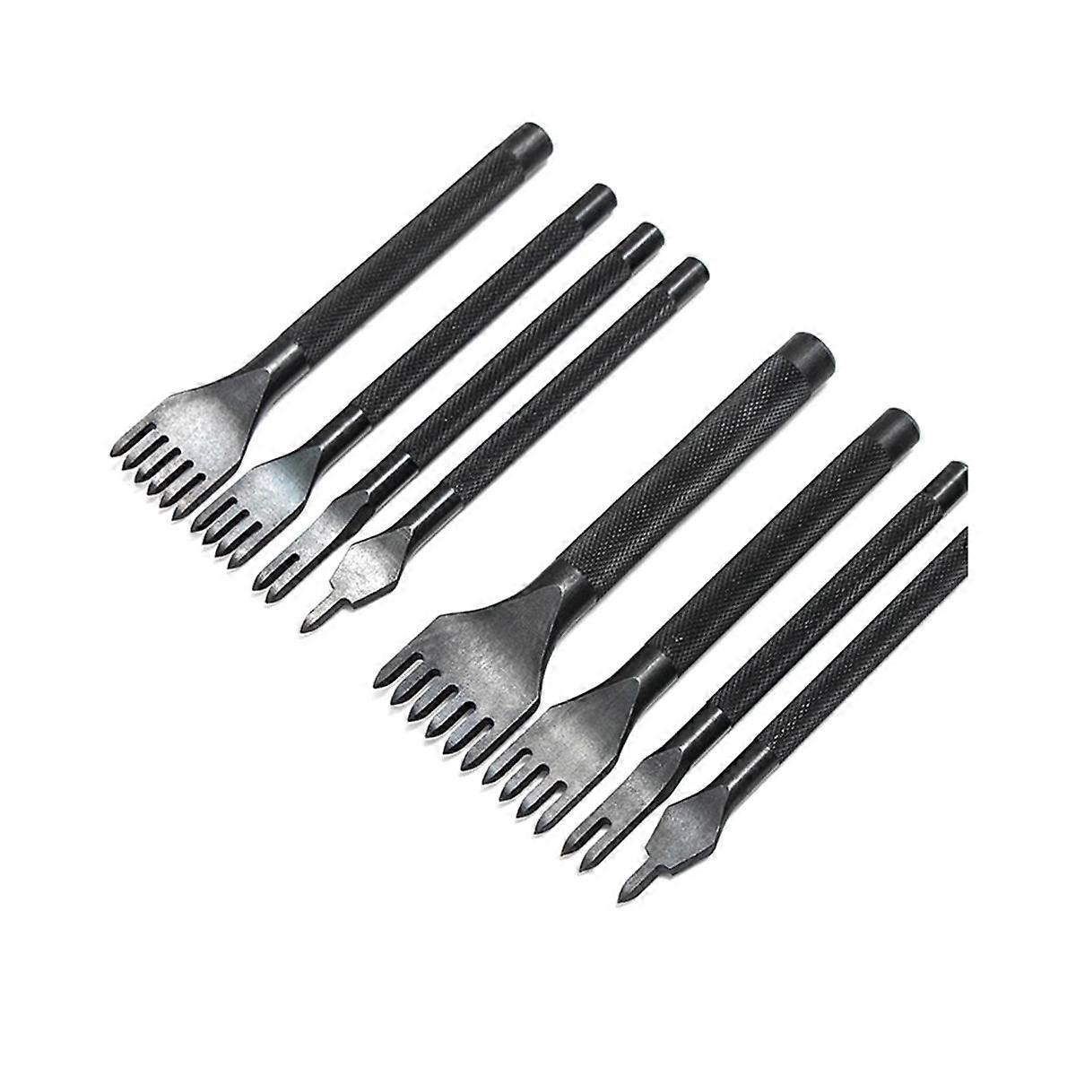 8Pcs 3mm 4mm 1/2/4/6 Prongs Inch Chisel Leather Craft Tools Hole Punch Lacing Stitching Perforate L