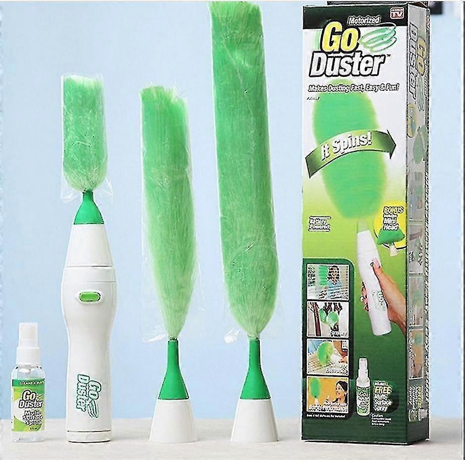 EVAGO Electric Go Duster Dust Multi Function Motorized Spins Cleaning Tool Feather New