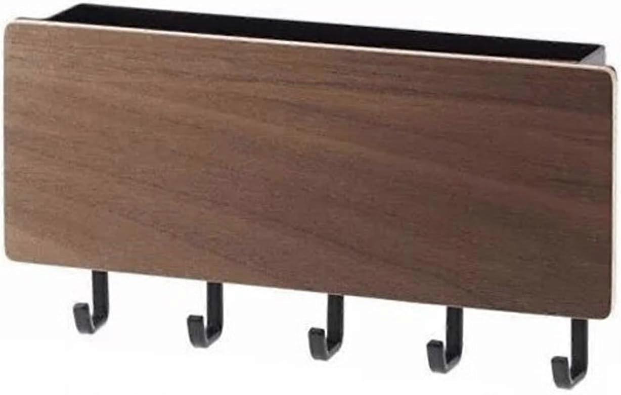 Wall rack Door key hanger Clothes hanger Storage box Hook box Hall Walnut