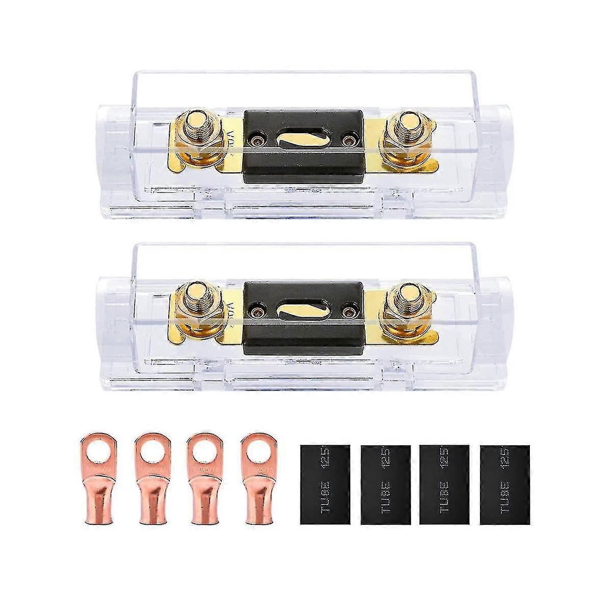 2pcs Anl Fuse Holder Bolt-on Fuse Car Fuse Holders Fusible Link With Fuse 200a Fuses Amp For Rv Car