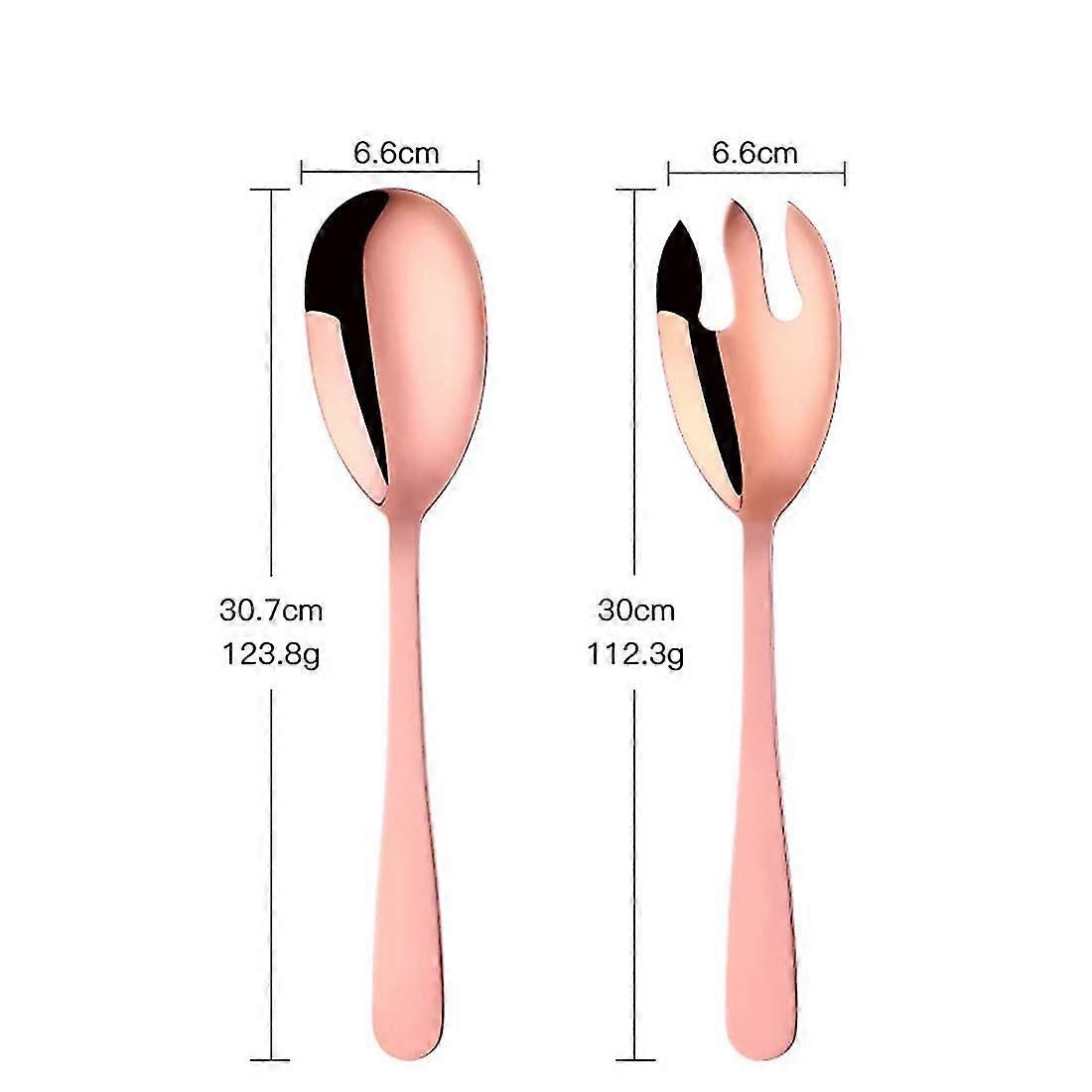 Stainless Steel Salad Server Sets With Salad Spoon And Fork, Cooking Utensils For Kitchen, Simple And Classic Dishwasher Safe 1pc