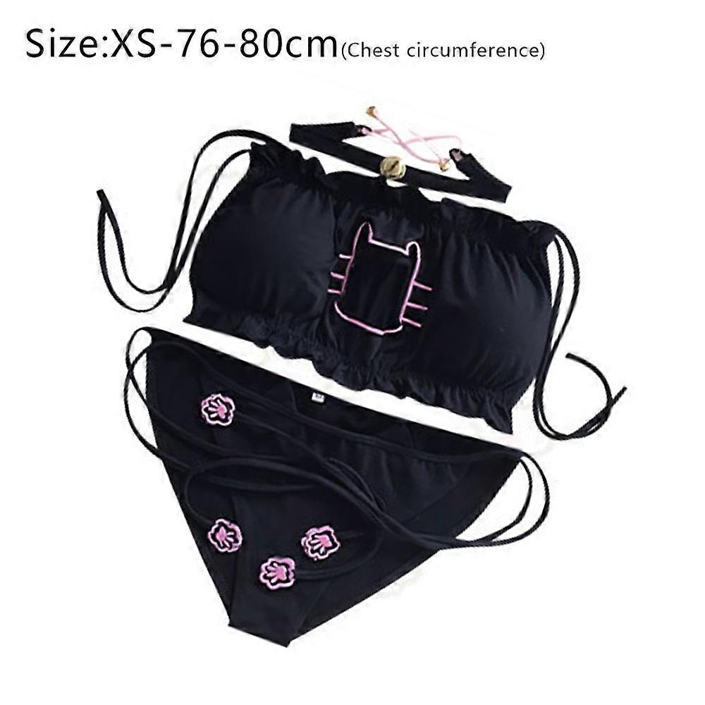 Cosplay Sexy Cat Zipper Belt Plush Slim Jumpsuit Lingerie