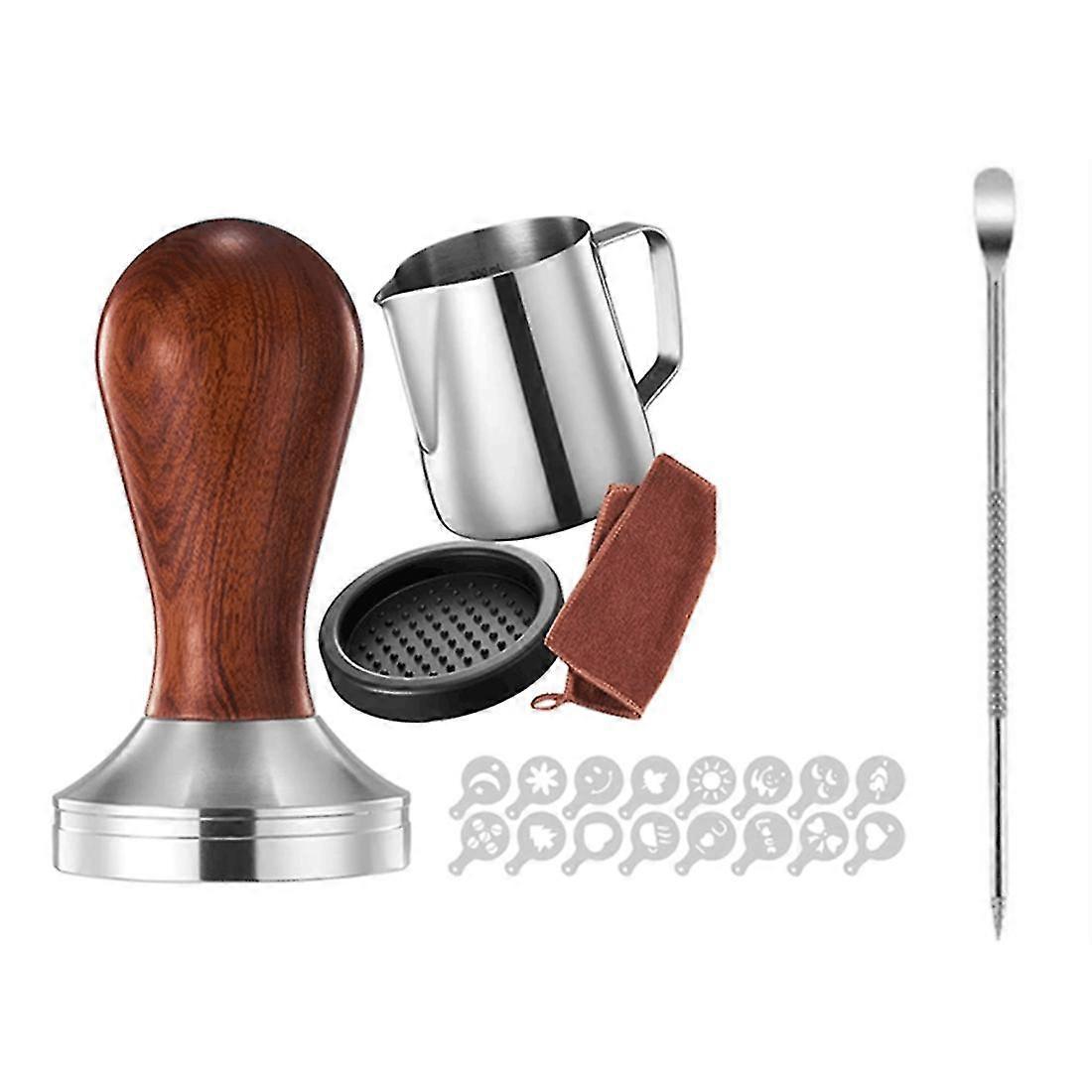 Espresso Tamper Set - 51mm Tamper - Frothing Pitcher, Tamper And Espresso Accessories - Barista Esp