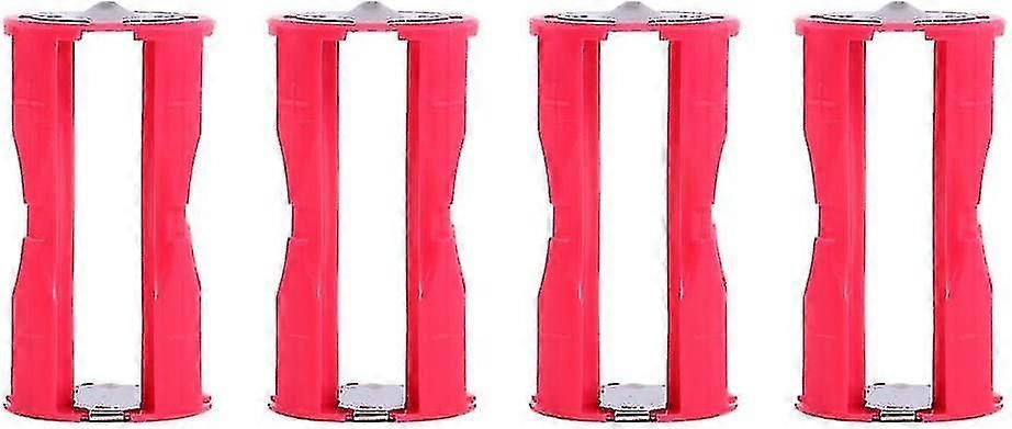 Portable 4 Pcs 4 Aaa To C Size Parallel Battery Converter, Red-CE