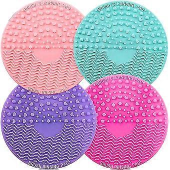 4pcs Silikon Make-up Pinsel Reinigungsmatte Bürste Wäscher Matte