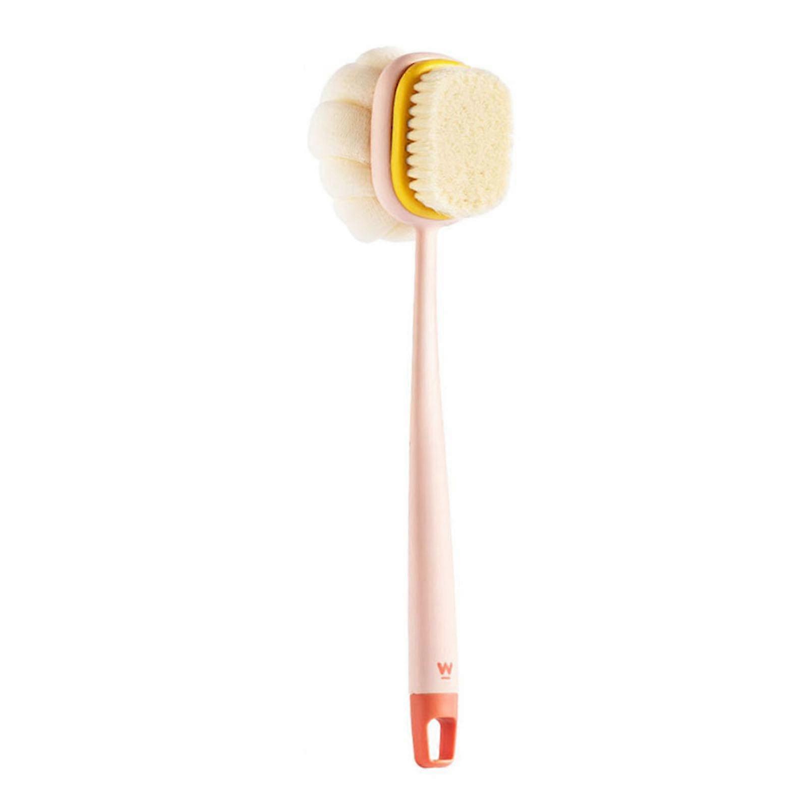 Double-Sided Shower Brush with Long Handle Reusable Back Exfoliating Scrubber