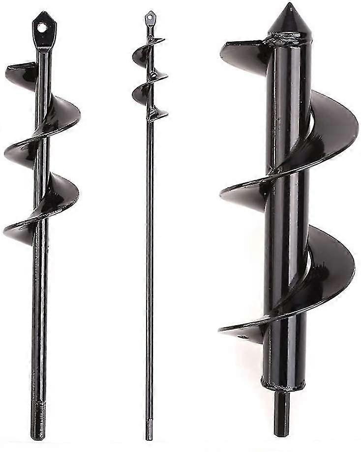 fong fong 3pcs spiral drill, garden auger bit, garden auger, auger for planting trees, shrubs, twist drill bit, planting auger