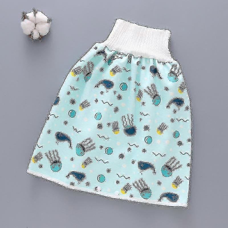 2 în 1 impermeabil scutec fusta bumbac cu talie înaltă pentru copii de formare pantaloni absorbant Preveni baby scutec fusta scurgeri Mat Cover