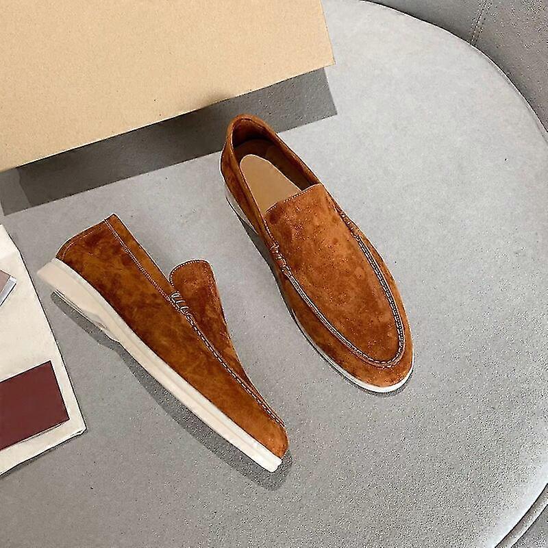 أحذية المشي الصيفية الكلاسيكية عالية الجودة للرجال جلد الغزال 2022 شقق الانزلاق على عارضة مصمم الراحة المتسكعون العلامة التجارية الفاخرة