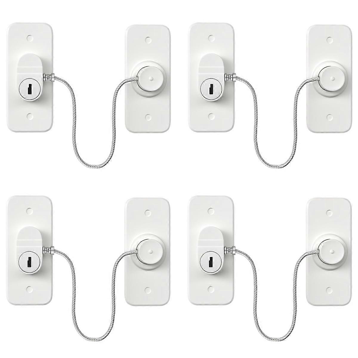 Refrigerator Lock 4 Pack Mini Fridge Locks for Kids No Drill Cabinet Lock with Keys Cupboard Lock C