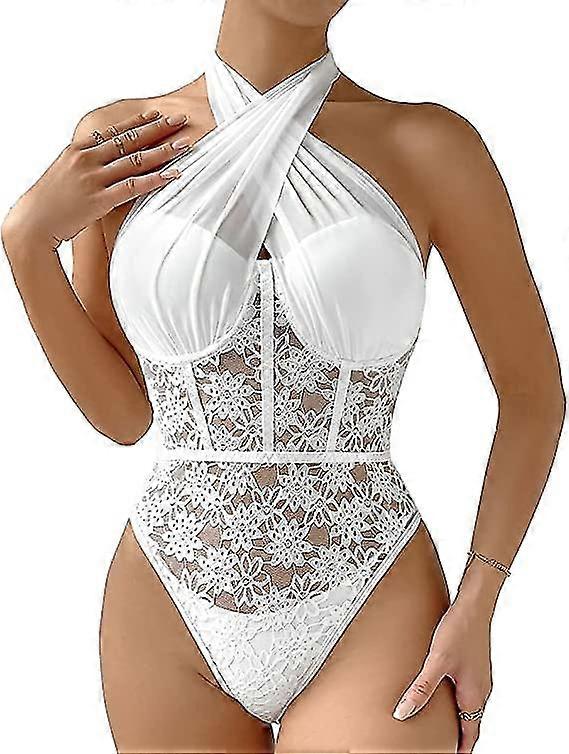 Fitted Bodysuit In Mesh And Lace