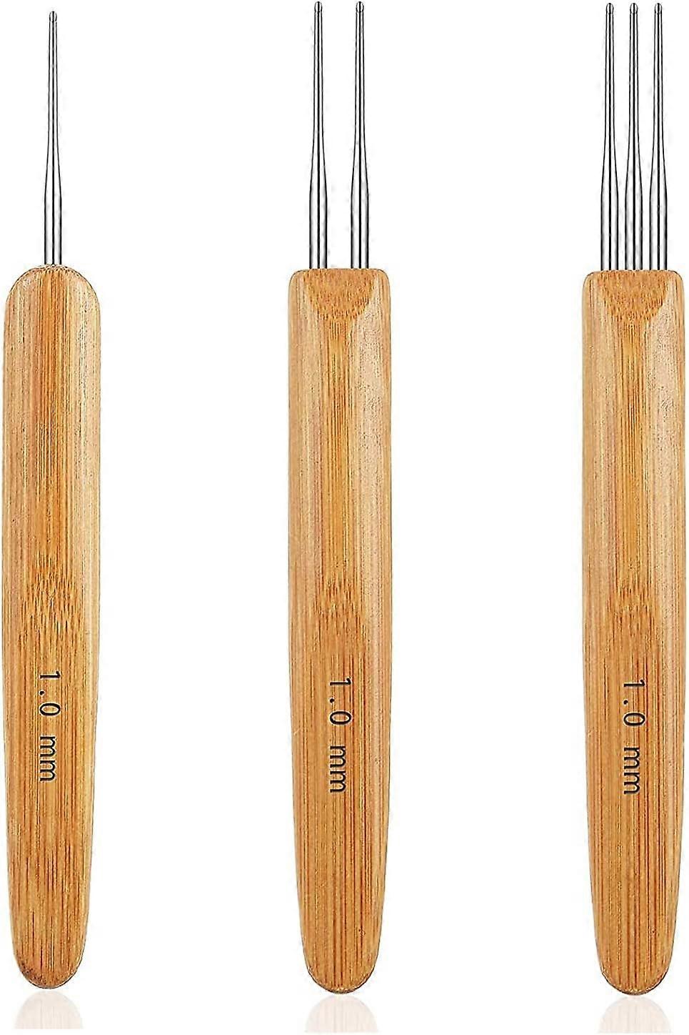 3 Different Dreadlock Crochet Hooks(1 Hook, 2 Hooks, 3 Hooks), Crochet Needles