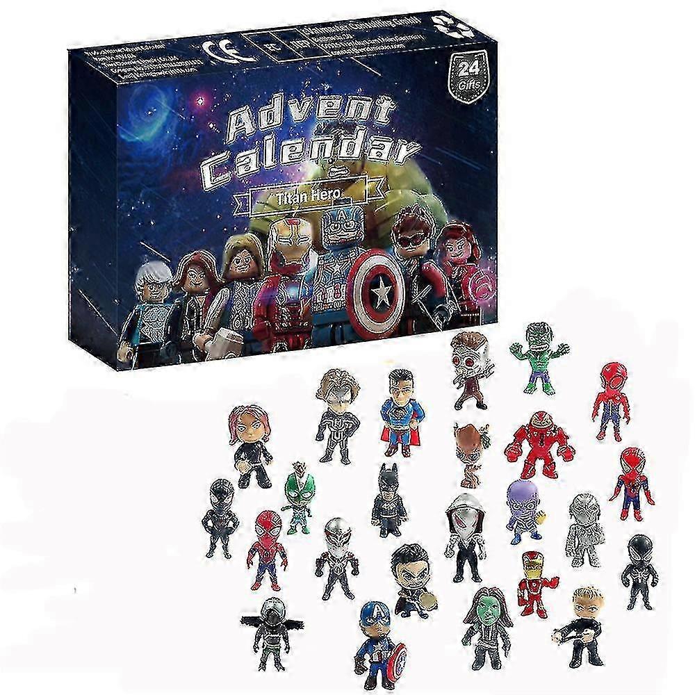 Bihdクリスマス24日間アドベントカレンダーカウントダウンアベンジャーズおもちゃブラインドボックススーパーヒーローキッズクリスマスギフトchrui261