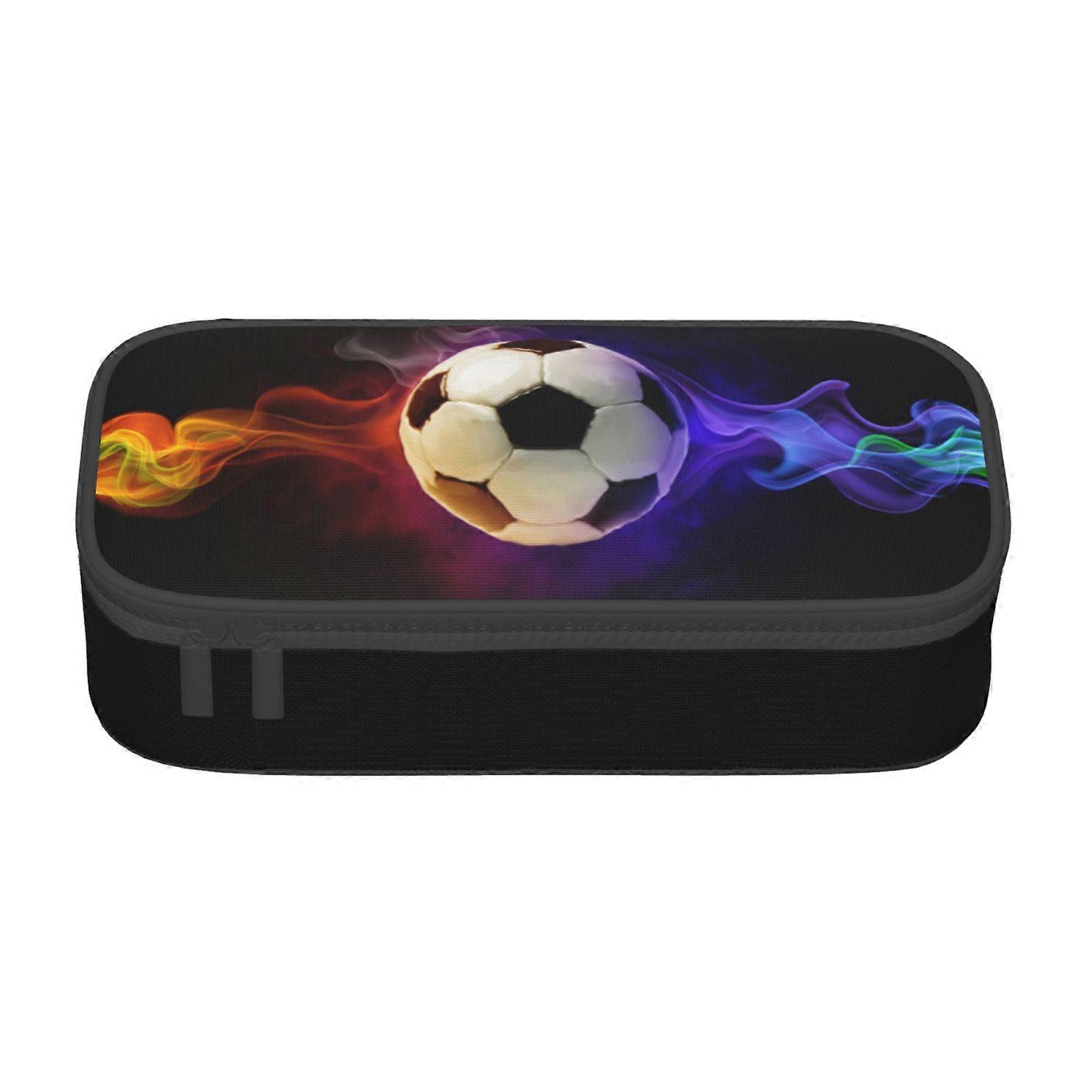 3D كرة القدم الكرة مقلمة القضية سعة كبيرة قلم رصاص الحقيبة حقيبة ماكياج اللوازم المكتبية القرطاسية صندوق قلم رصاص مع سحاب 2