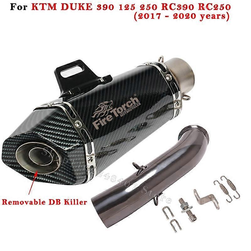 Slip On For KTM DUKE 390 125 250 RC390 2017 2018 2019 2020 Motorcycle Escape Exhaust Modify Muffler With Mid Link Pipe DB Killer
