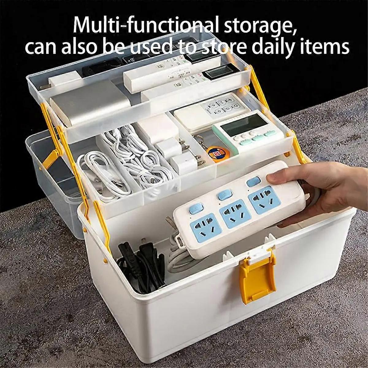 Small Tackle Box with 2 Tray Hardware Organizer Portable Multipurpose Storage Box for Snacks Screws Nuts Lure Case B