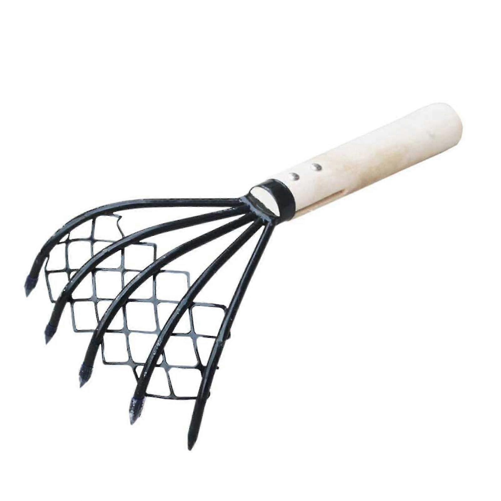 Clam Fork, Clam Rake, With Net, Claw Rake, Hand Rake For Digging Seafood, Beach (1 Piece, Black)