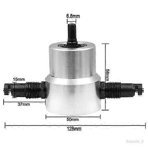 Double Head Sheet Metal Nibbler for Straight Curves and Circle Cutting, Precise Cutting, Home DIY Power Tool, Sheet Metal Cutter Silver