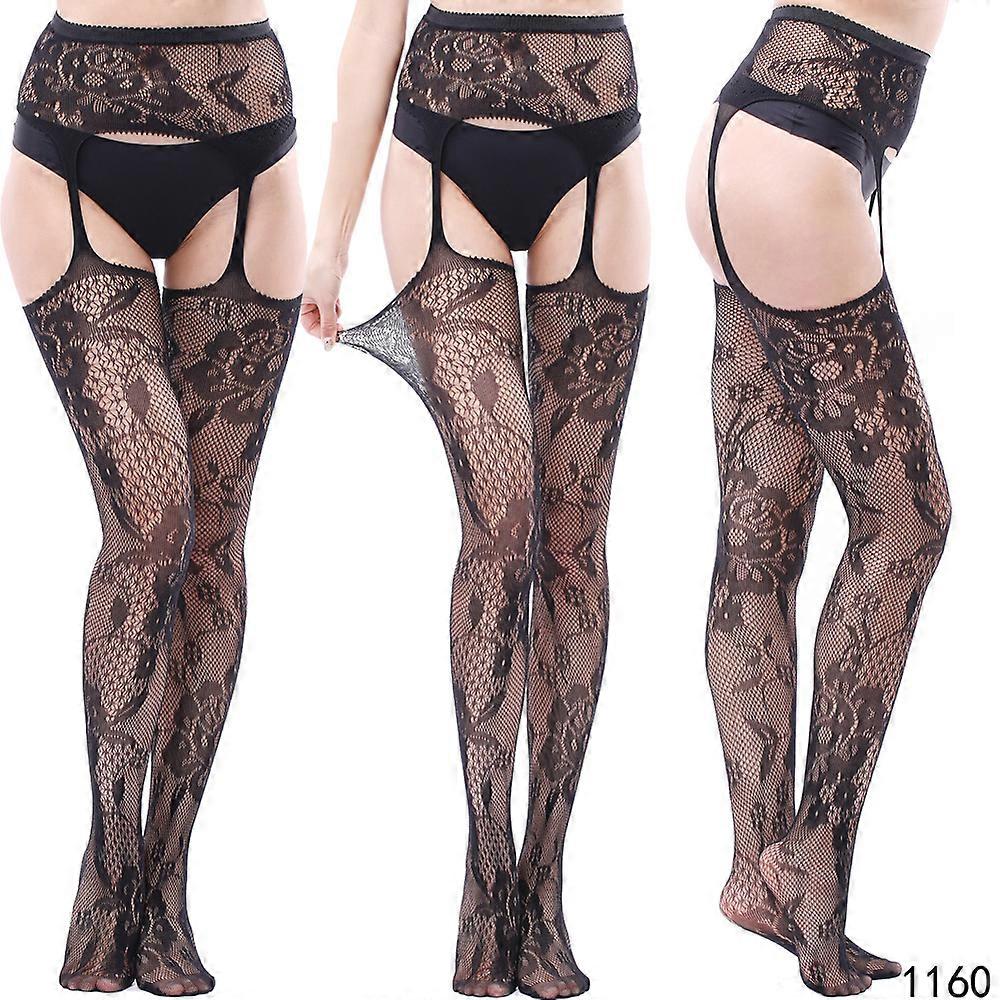 1Set Women'S Sexy Lace Garter Stockings Stockings With Belt Suspender Set One Size