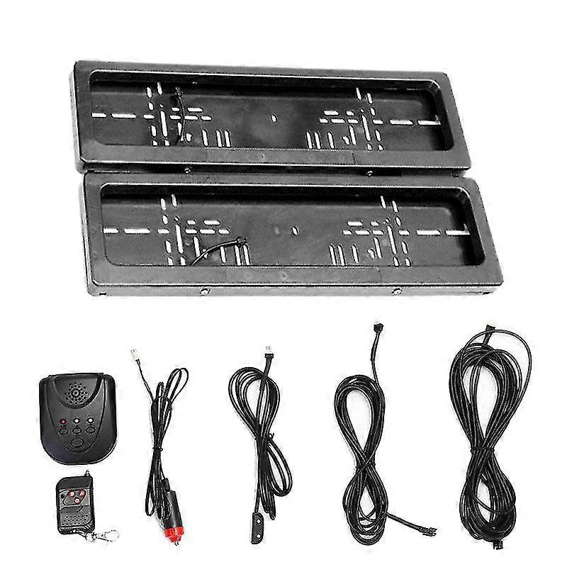 2pcs Eu Electric Hidden License Plate Kit With Remote Control Hide-Away License Plate Shutter Car License Plate Accessories