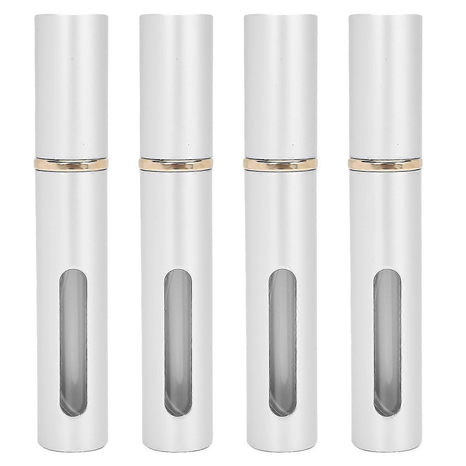 Silver 10ml x 4pcs Refillable Glass Perfume Spray Bottle