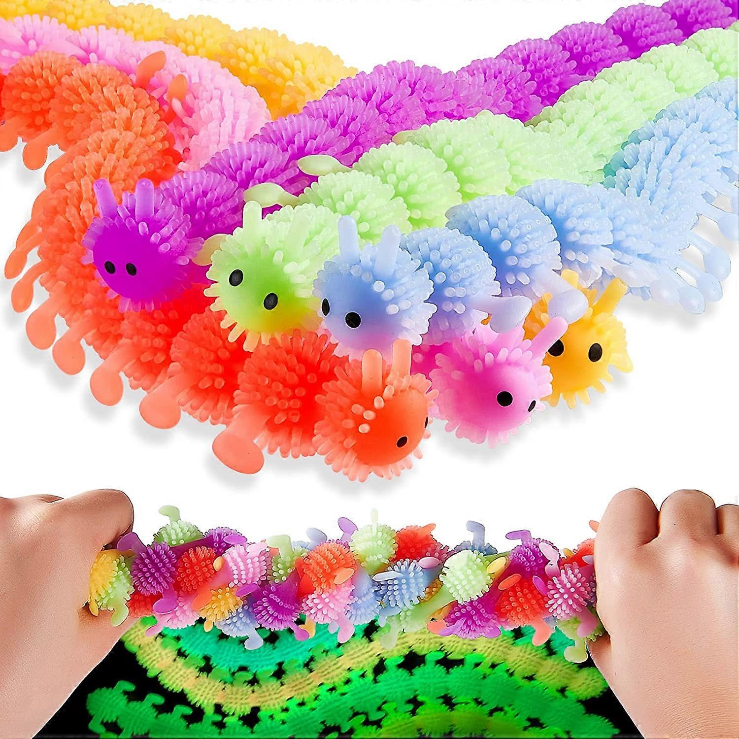 6 Pieces Stretchy Fidget Toy Luminous Sensory Fidget Toy Stretchy String Toys for Anxiety Stress Relief for Home School Autism ADHD Calming Relaxing,