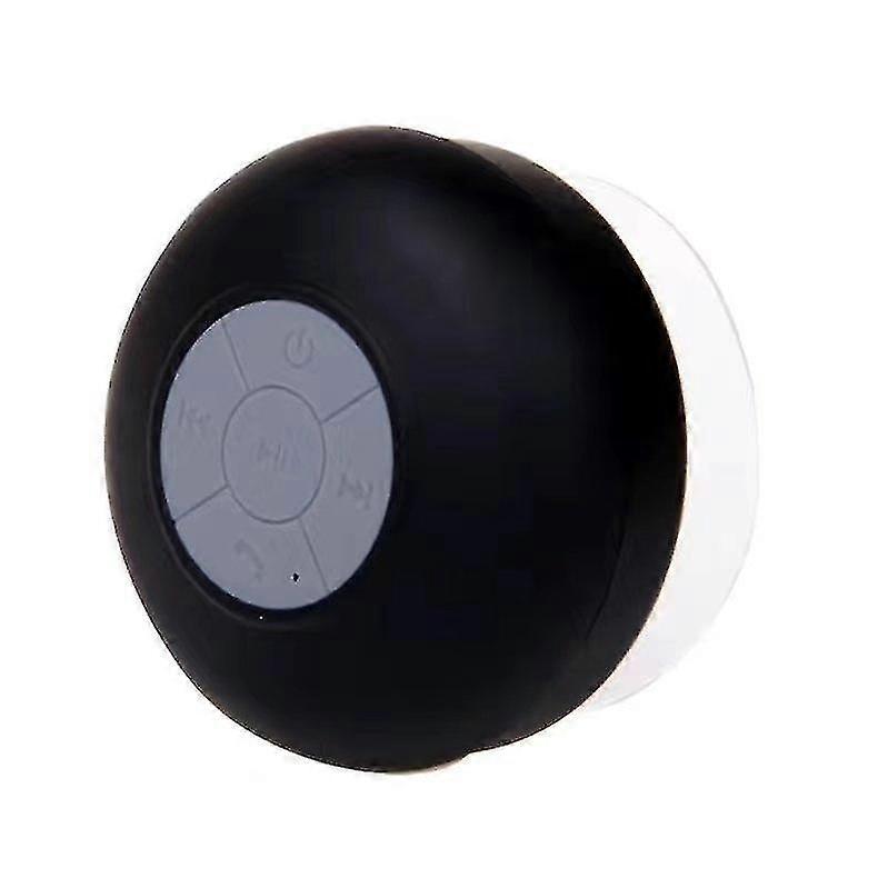 Black Bluetooth Mini Shower Speaker With Suction Cup Built-in Microphone