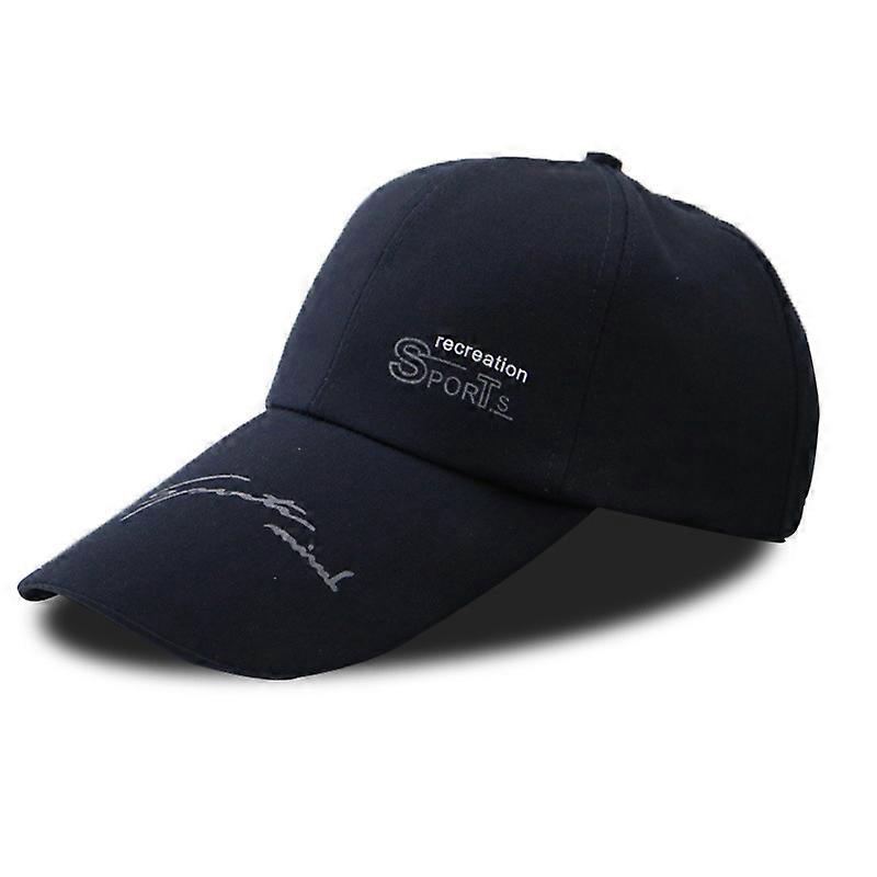 Unisex Sun Hat, Baseball Cap, Retro Solid Color Adjustable Hat (Letter + Blue)