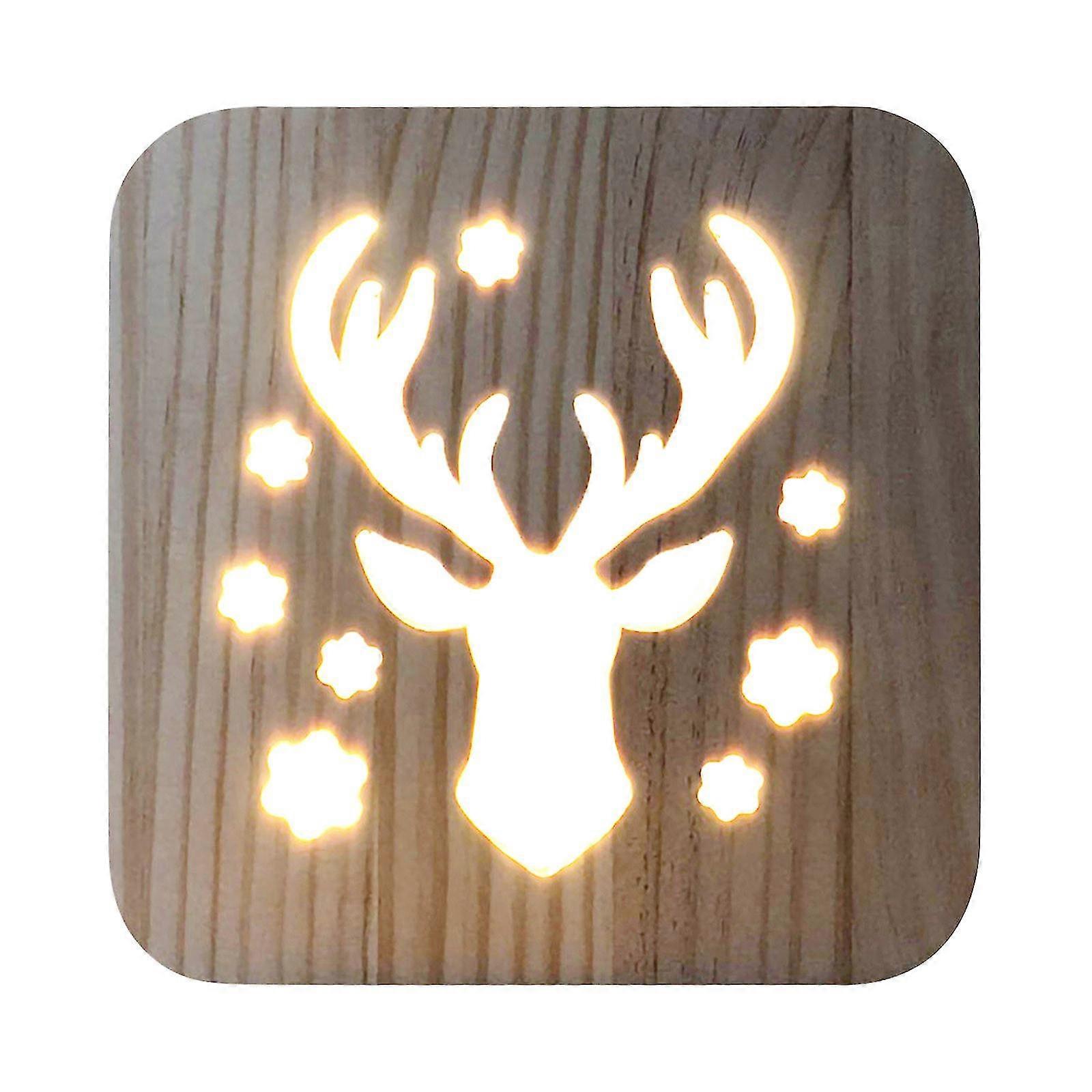 Wooden 3d Three-dimensional Night Light Animal Decorations