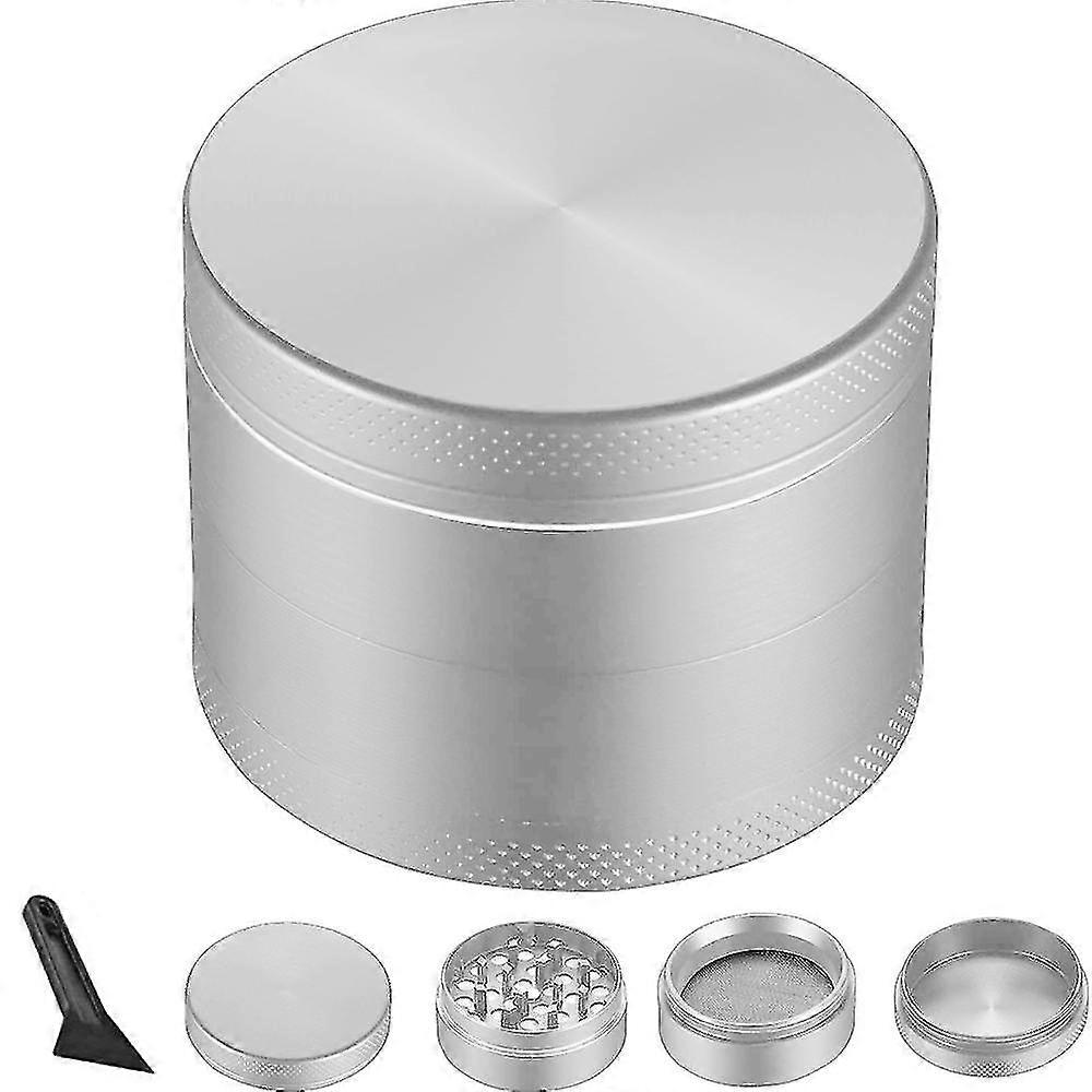 50mm4 Layer Flat Zinc Alloy Smoke Grinder Spice Grinder