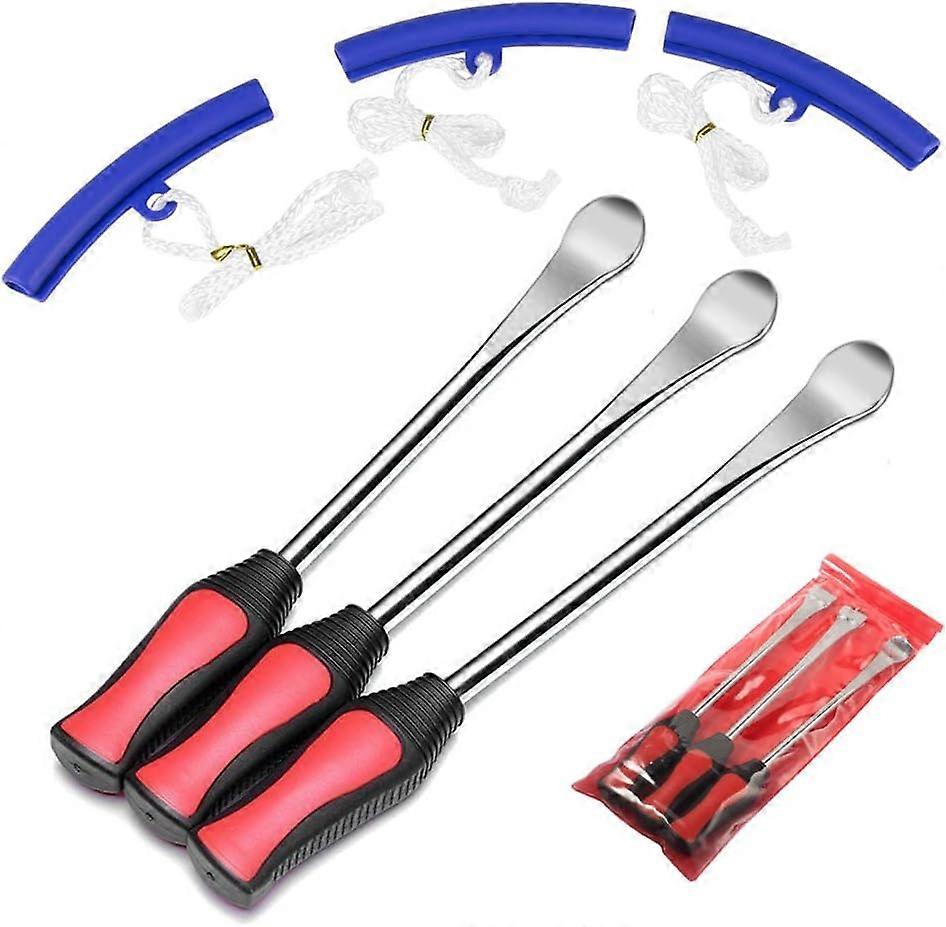 Spoons Tire Lever Tool 3 Spoons Pneumatic Lever Tool with 3 Rim Protectors for Auto Motorcycle Accessory