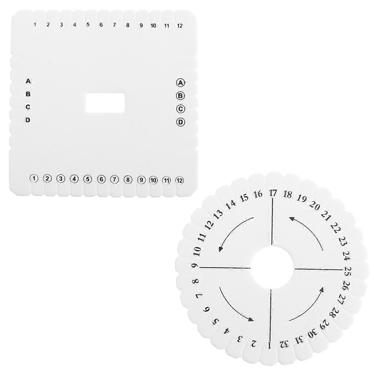 2pcs Practical Beading Cord Disc Braiding Board Handmade Weaving Disk Plate