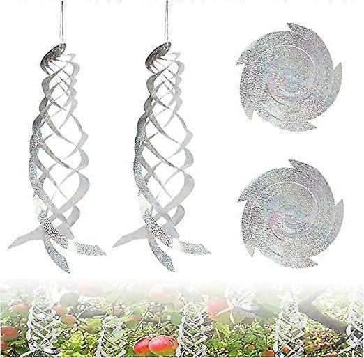 4PCS Reflective Rotator Bird Repellent Spiral Reflectors Hanging Reflective Bird Repellent Device