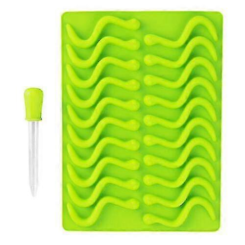 Silicone Gummy Worm Mold Candy Sugercarft Baking Molds With Dropper Tool Cp Z